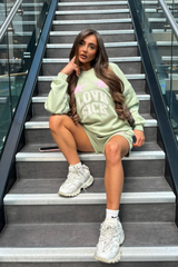 Love sick sage embroidered sweater shorts loungewear