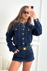 Rhianna denim skort playsuit