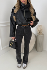 TYLER BLACK FRONT POCKET FLARED JEANS