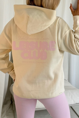 Leisure club ecru printed hoodie baby pink legging