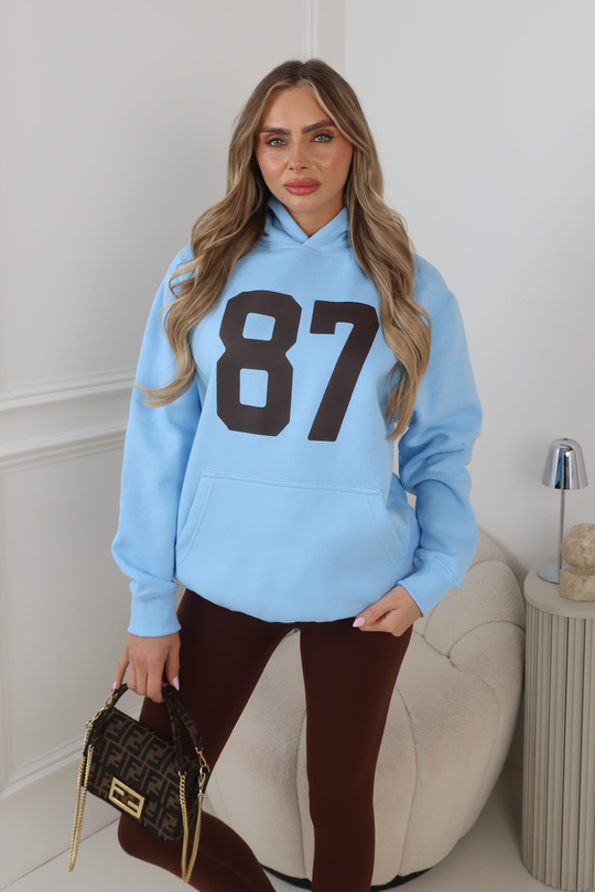 87 ESSENTIAL BLUE PRINTED HOODIE