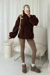 Harper chocolate 3/4 fleece and legging set
