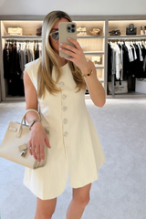 Blake white tailored sleeveless blazer dress