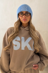 GLAMIFY EMBROIDERED BLUE BEANIE