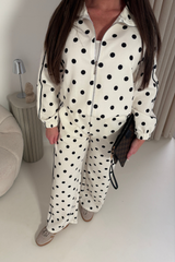 KAIA CREAM POLKA DOT TRACKSUIT