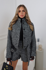 SHANICE BLACK AND WHITE BOUCLE CO ORD SET