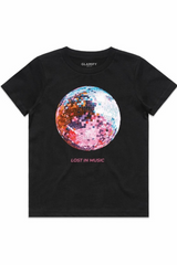 Mini black lost in music printed t-shirt