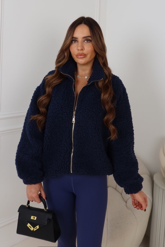 LOCKI NAVY GOLD ZIP WOOLY FLEECE