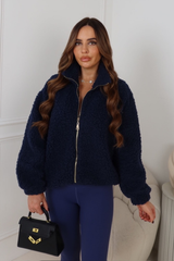 LOCKI NAVY GOLD ZIP WOOLY FLEECE