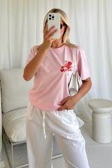Aperol spritz baby pink printed T-shirt