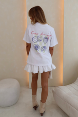 Ciao amigo white heavyweight printed t-shirt