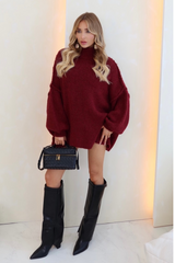 Adelaide burgundy oversized knitted jumper