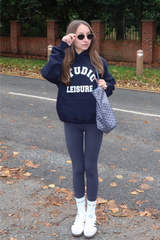 Mini studio leisure college navy printed hoodie