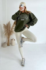 Monaco khaki embroidered sweater