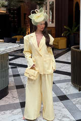 MAVIS LEMON BLAZER AND TROUSER CO ORD TWO PIECE SET