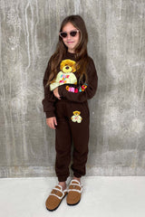 Mini Peace Of Mind Teddy Chocolate Sweater Loungewear Set Loungewear