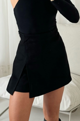 Amelia black tailored skort