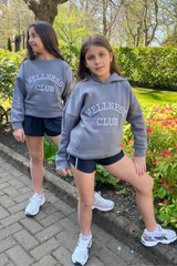 Mini wellness club steel grey embroidered sweater