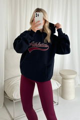 Athletics navy embroidered hoodie and seamless legging set