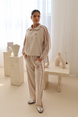 GeGe stone contrast piping detail zip jacket & trouser loungewear