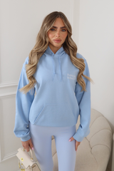 RUNNING & WELLNESS PRINTED BABY BLUE HOODIE