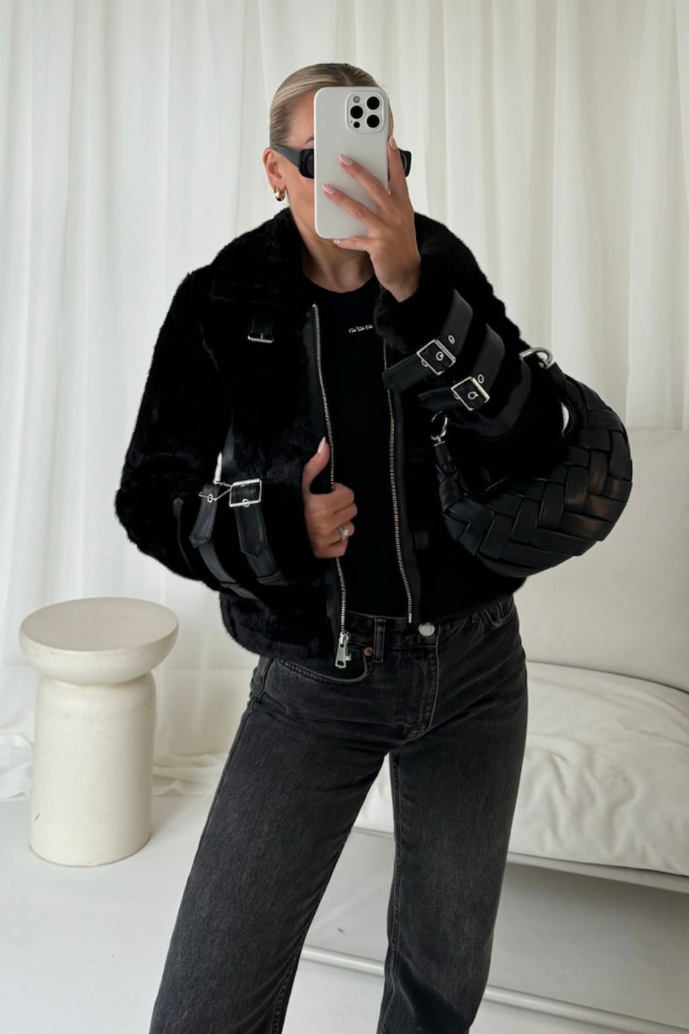 Fur aviator coat discount