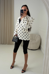 KELLY IVORY POLKA DOT BLAZER
