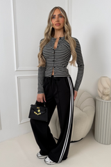 Sasha black stripe joggers