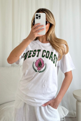 West coast Green & white premium tee