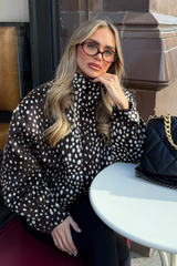 MIRABELLE CHOCOLATE DEER PRINT JACKET