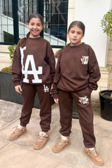 Mini chocolate LA printed sweater loungewear set