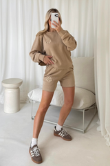 G monogram stone embroidered sweater shorts loungewear