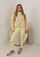 LUCY LEMON ARGYLE 3/4 ZIP JUMPER