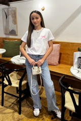 Mini Bow printed white t-shirt
