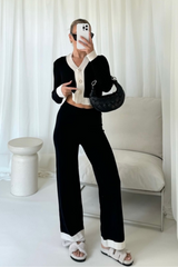 Josie black knit ribbed co-ord