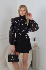 JUNE BLACK & GOLD BROOCH SKORT
