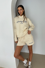 Studio leisure sunday ecru embroidered hoodie