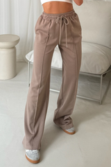Quinn Camel Jersey Straight Leg Joggers Loungewear Cash N Carry