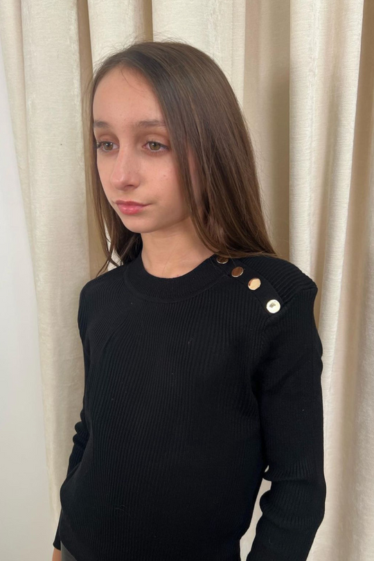 Mini Angelina black gold neck knitted sweater