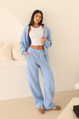 Blue embroidered logo straight leg jogger