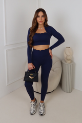 GIADA NAVY  LONG SLEEVE TROUSER GYM SET