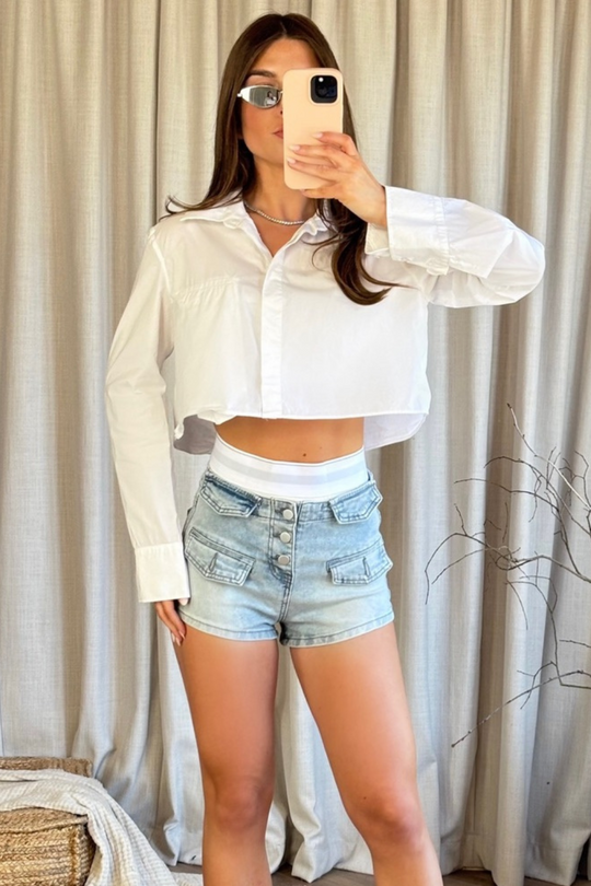 Nadine blue boxer denim shorts