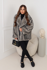 GABRIELA IVORY FAUX FUR COAT