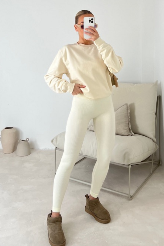 Kerris ecru sweater and legging set