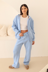 Blue embroidered logo straight leg jogger