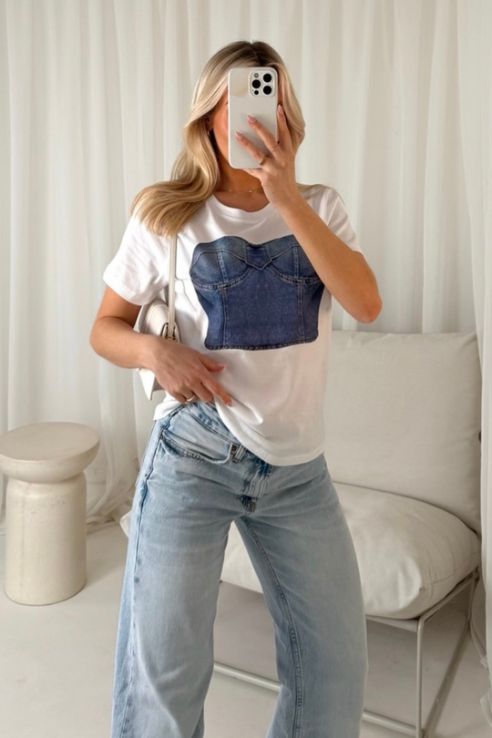 Corset blue printed t-shirt