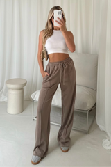 Quinn Camel Jersey Straight Leg Joggers Loungewear Cash N Carry
