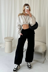 Adele black cargo trousers