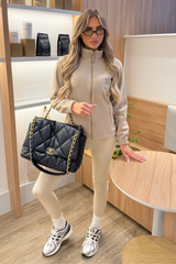 GEGE STONE EMBROIDERED ZIP UP FLEECE