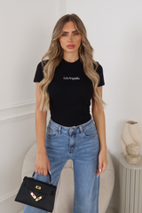 LOS ANGELES BLACK PRINTED BABY TEE
